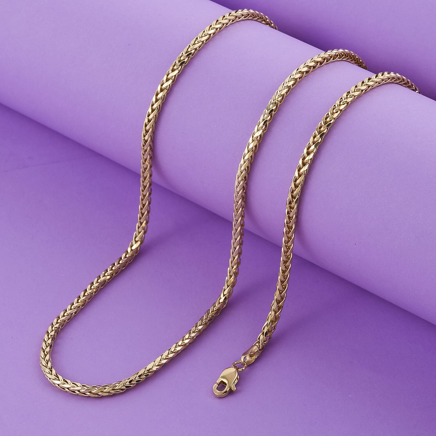 9K Yellow Gold Spiga Necklace with Lobster Clasp (Size - 24), Gold Wt. 6.00 Gms.