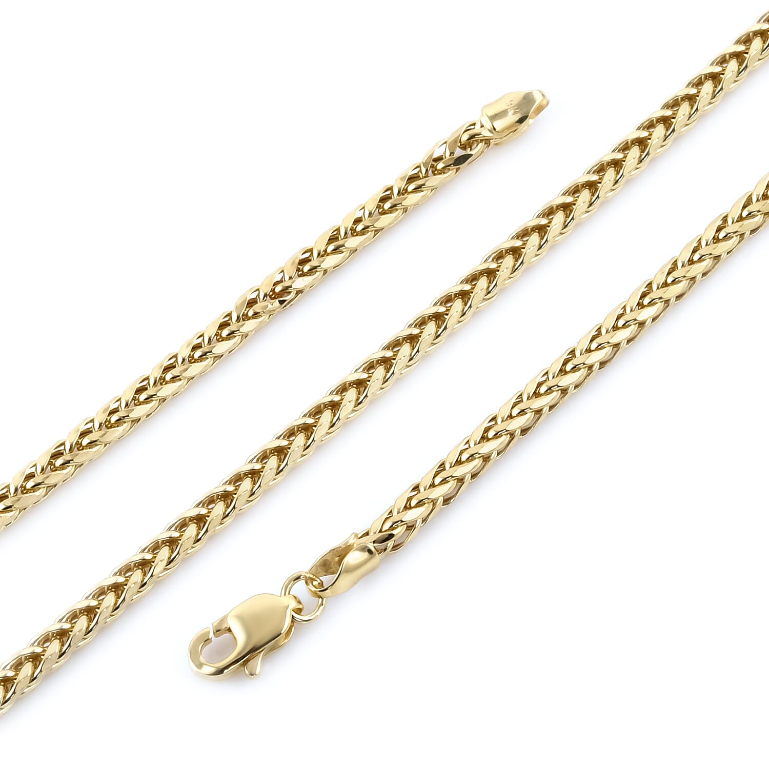 9K Yellow Gold Spiga Necklace with Lobster Clasp (Size - 24), Gold Wt. 6.00 Gms.