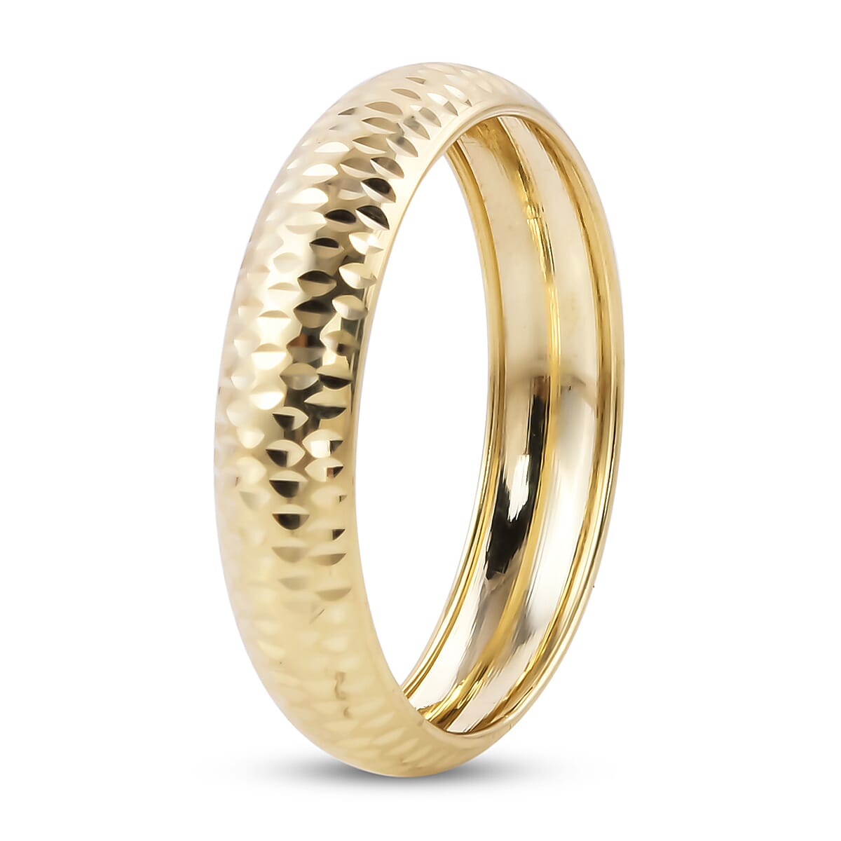 Close Out Deal 9K Yellow Gold Diamond Cut Band Ring