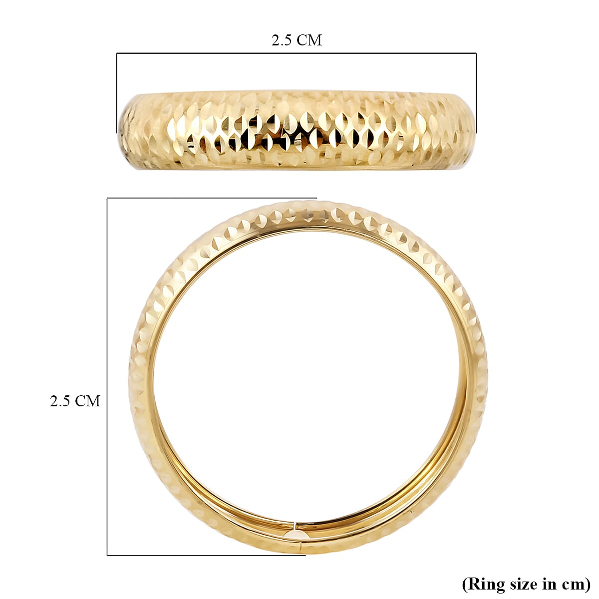 Close Out Deal 9K Yellow Gold Diamond Cut Band Ring
