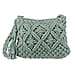 Cotton Crossbody Macrame Bag with Long Handle - White