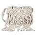 Cotton Crossbody Macrame Bag with Long Handle - White