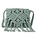 Cotton Crossbody Macrame Bag with Long Handle - White