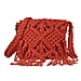 Cotton Crossbody Macrame Bag with Long Handle - White