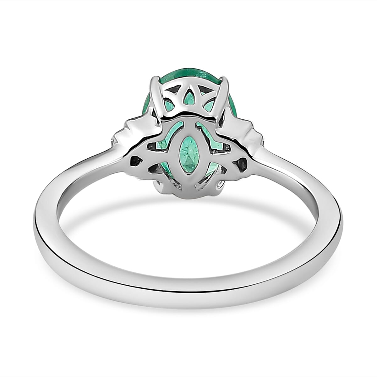 RHAPSODY 950 Platinum AAAA Ethiopian Emerald and Diamond(VS-E-F) Ring 1.68 Ct.4.10 Gm