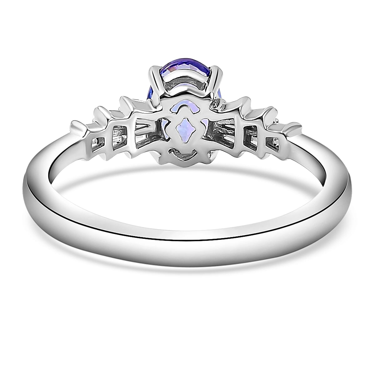 One Time Deal Premium Tanzanite and Diamond Ring in Sterling Silver 1.06 Ct.