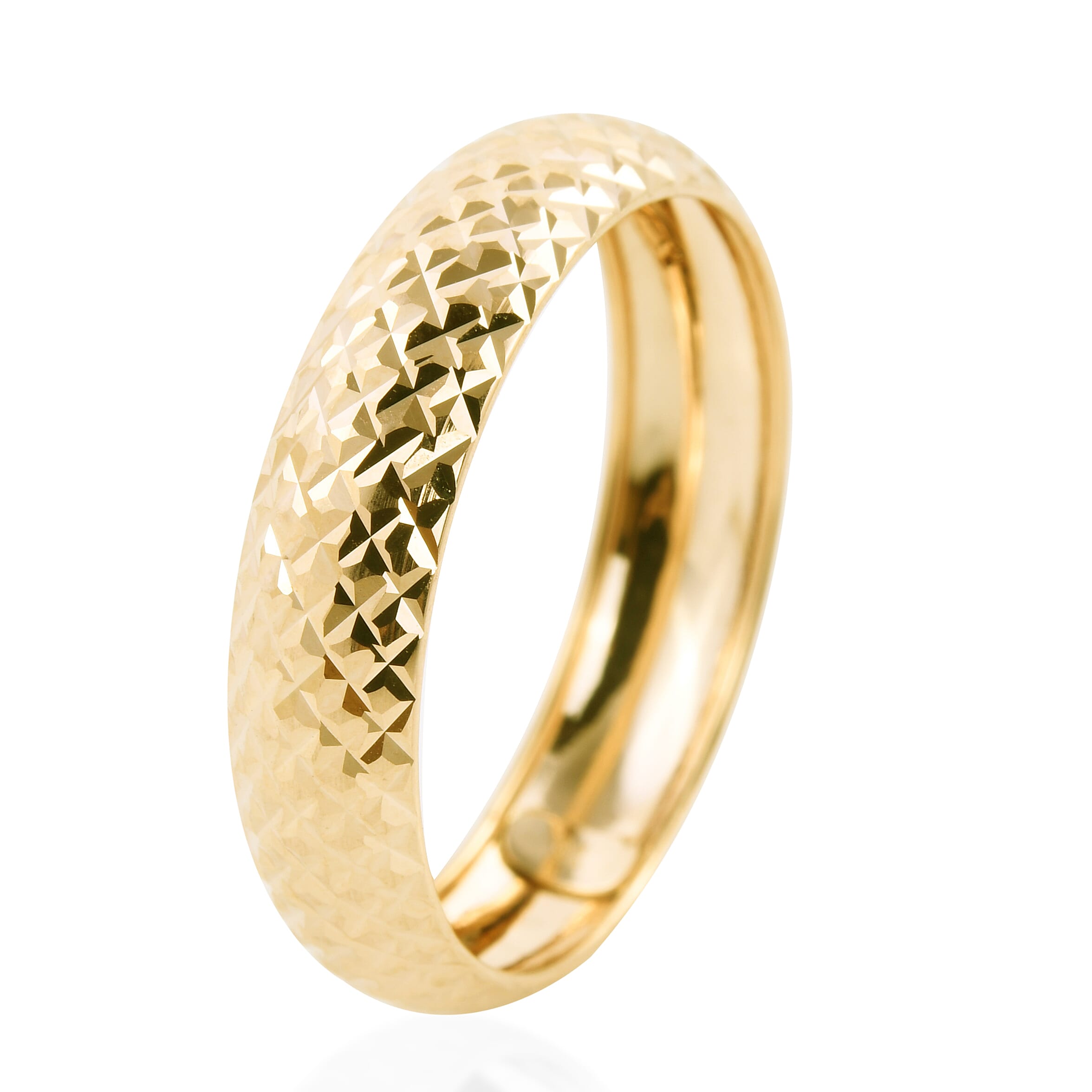 9K Yellow Gold Diamond Cut Band Ring
