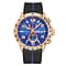 VICKERS ARMSTRONGS Limited Edition Hand Assembled Legacy Chronograph Movement Blue Dial Water Resistant Watch with Black Silicone Strap and Blue Stripe