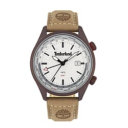 Timberland City Lifestyler Beige 45 mm Dial 5 ATM Water Resistant Watch with Camel Colour Leather Strap