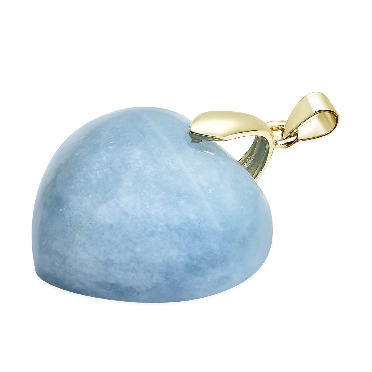 Aquamarine Heart Pendant in Yellow Gold Overlay Sterling Silver 27.50 Ct.