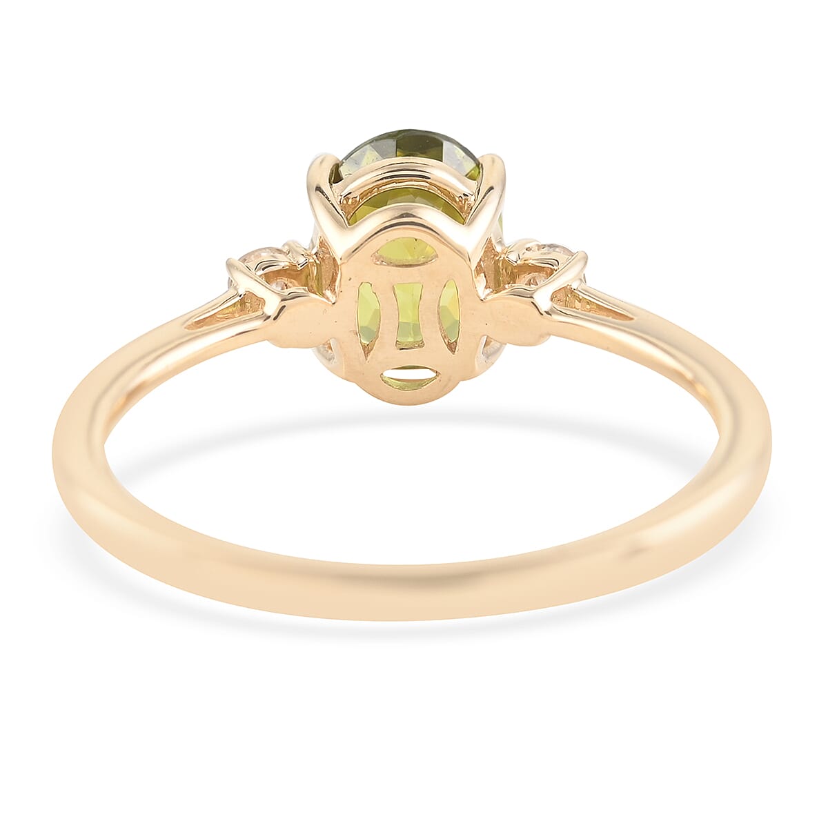 Close Out Deal - 14K Yellow Gold AGI Certified AAA Sphene and Diamond (I1-I2-G-H) Ring 1.60 Ct.