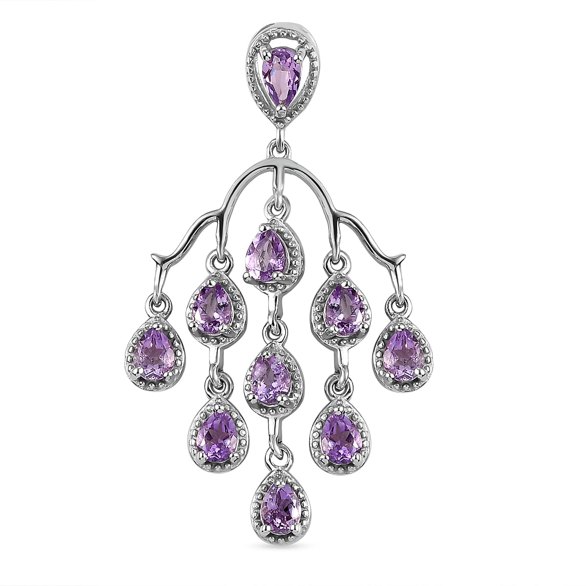 Moroccan Amethyst Pendant in Platinum Overlay Sterling Silver 1.52 Ct.
