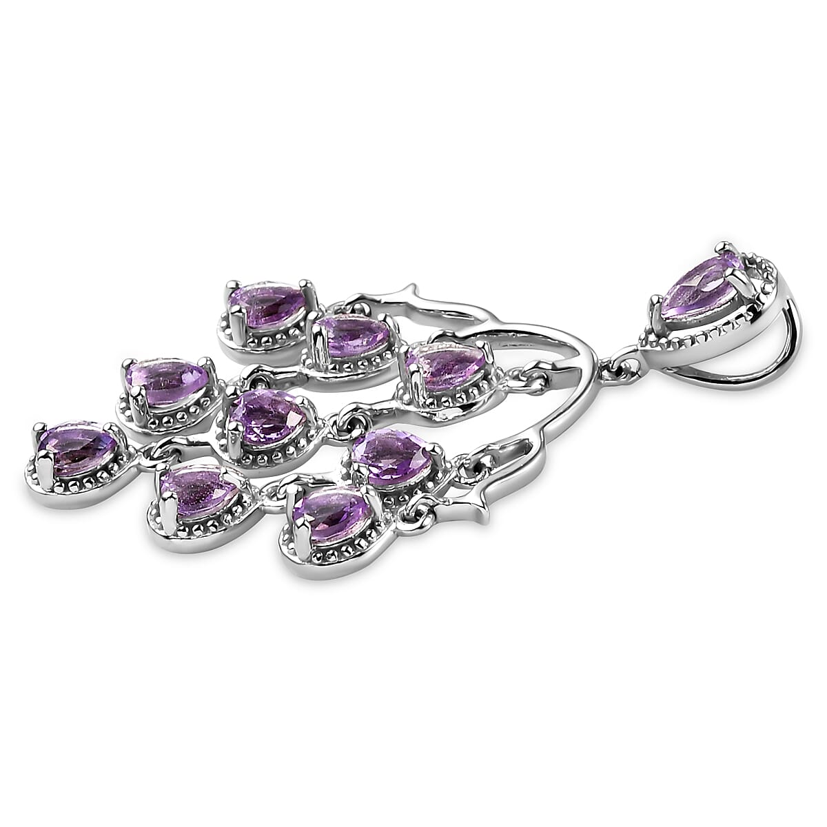 Moroccan Amethyst Pendant in Platinum Overlay Sterling Silver 1.52 Ct.