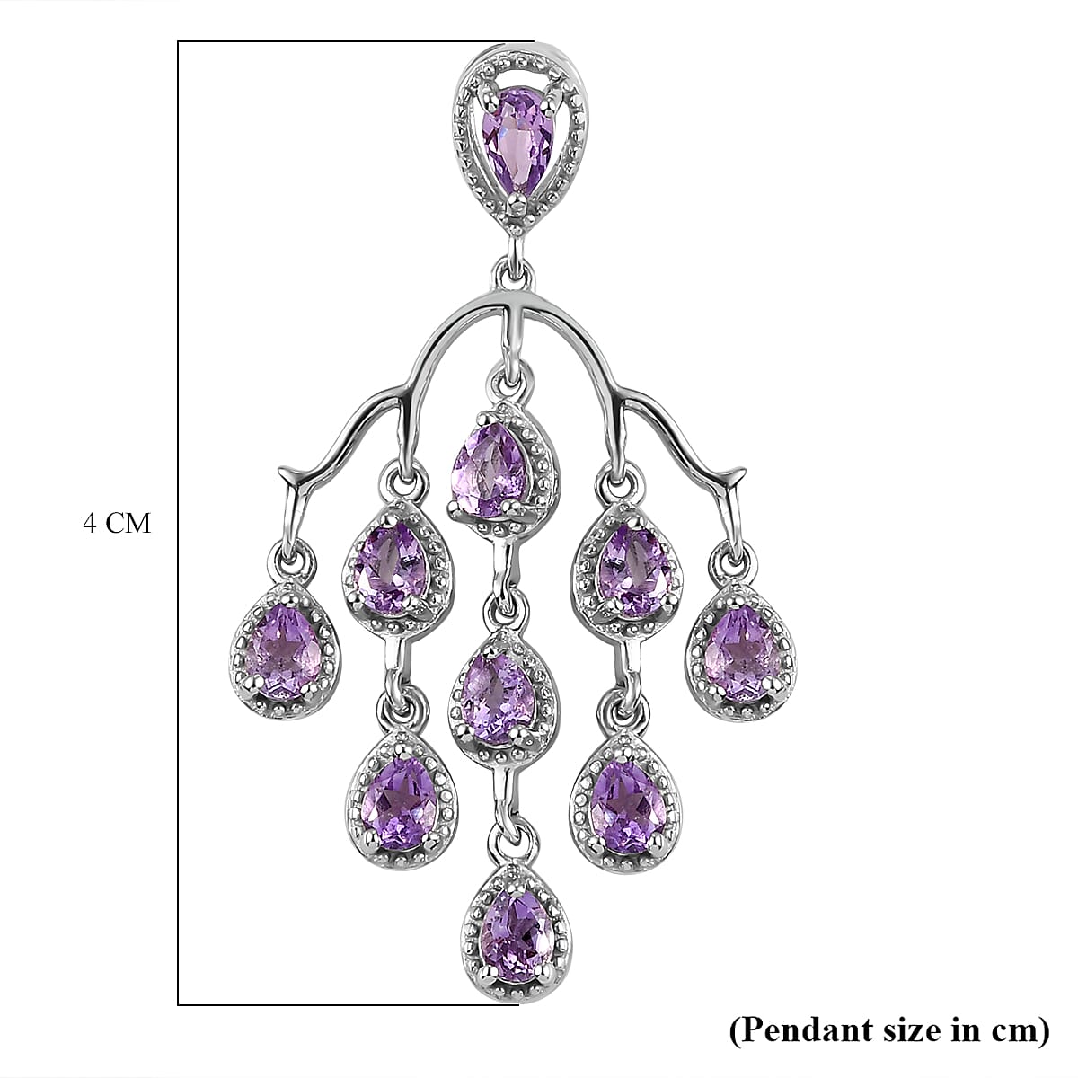 Moroccan Amethyst Pendant in Platinum Overlay Sterling Silver 1.52 Ct.