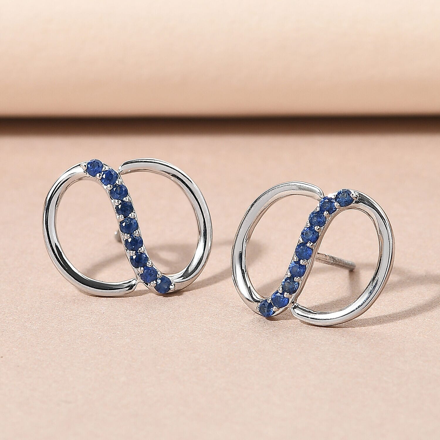 RHAPSODY 950 Platinum AAAA Blue Ceylon Sapphire Earrings. Platinum Wt 4.00 Gms