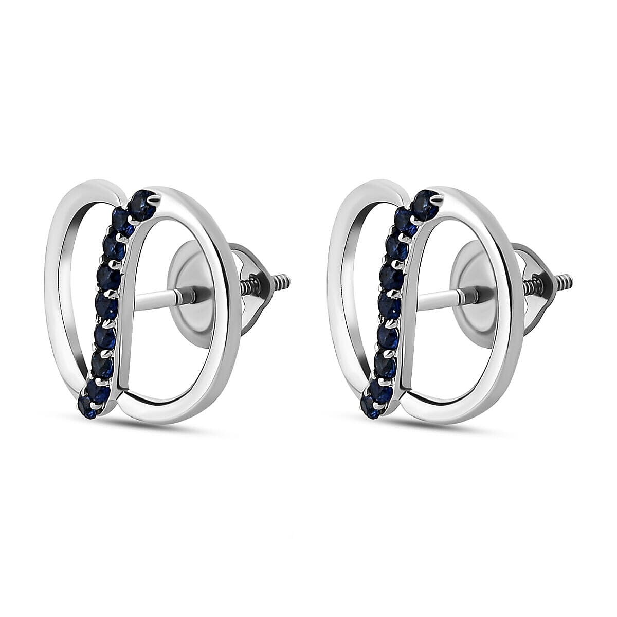 RHAPSODY 950 Platinum AAAA Blue Ceylon Sapphire Earrings. Platinum Wt 4.00 Gms