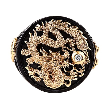Galatea - The Capitan Collection - Diamond Dragon Ring in Diamond (SI-GH) & 14K Yellow Gold 3.42 Grams