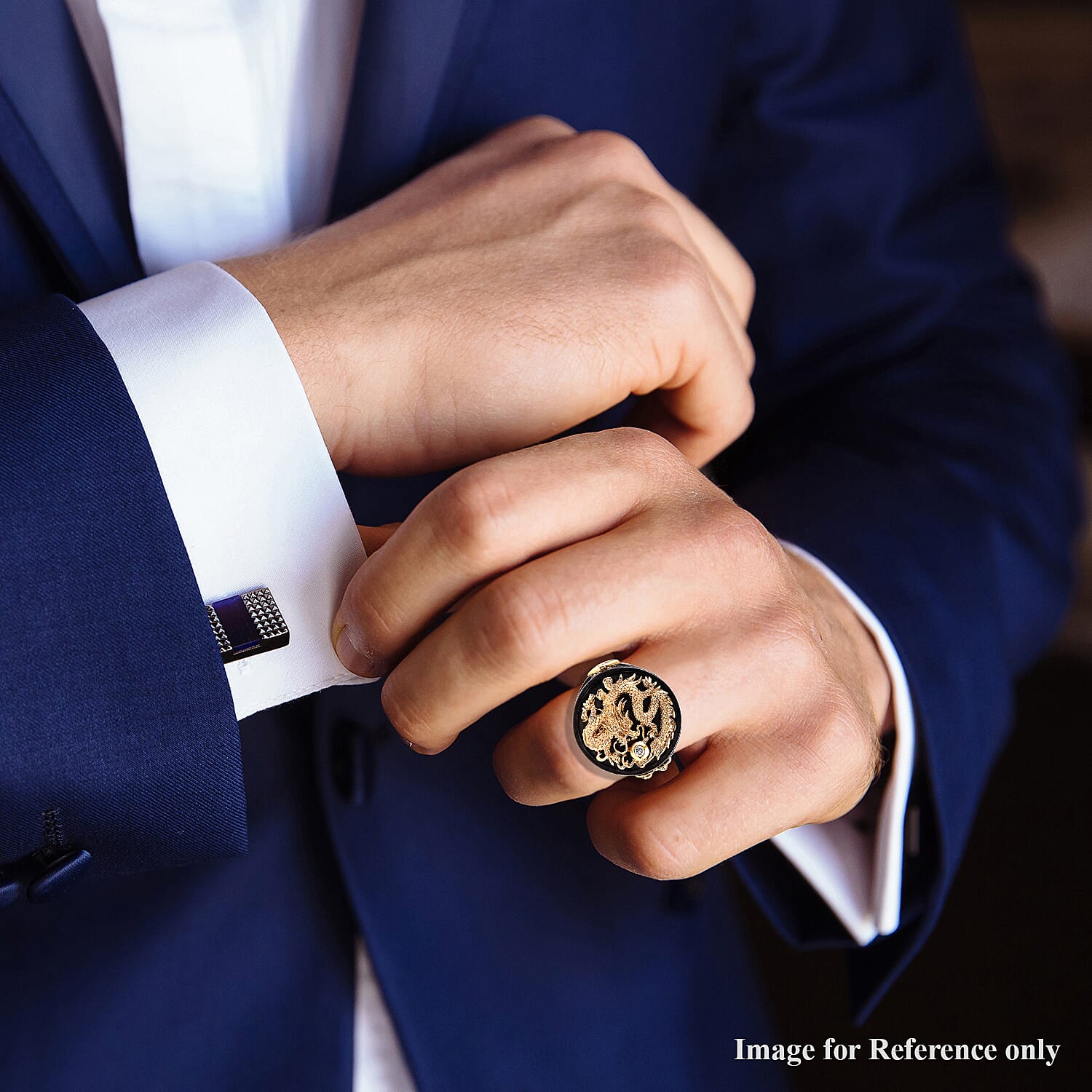 Galatea - The Capitan Collection - Diamond Dragon Ring in Diamond (SI-GH) & 14K Yellow Gold 3.42 Grams