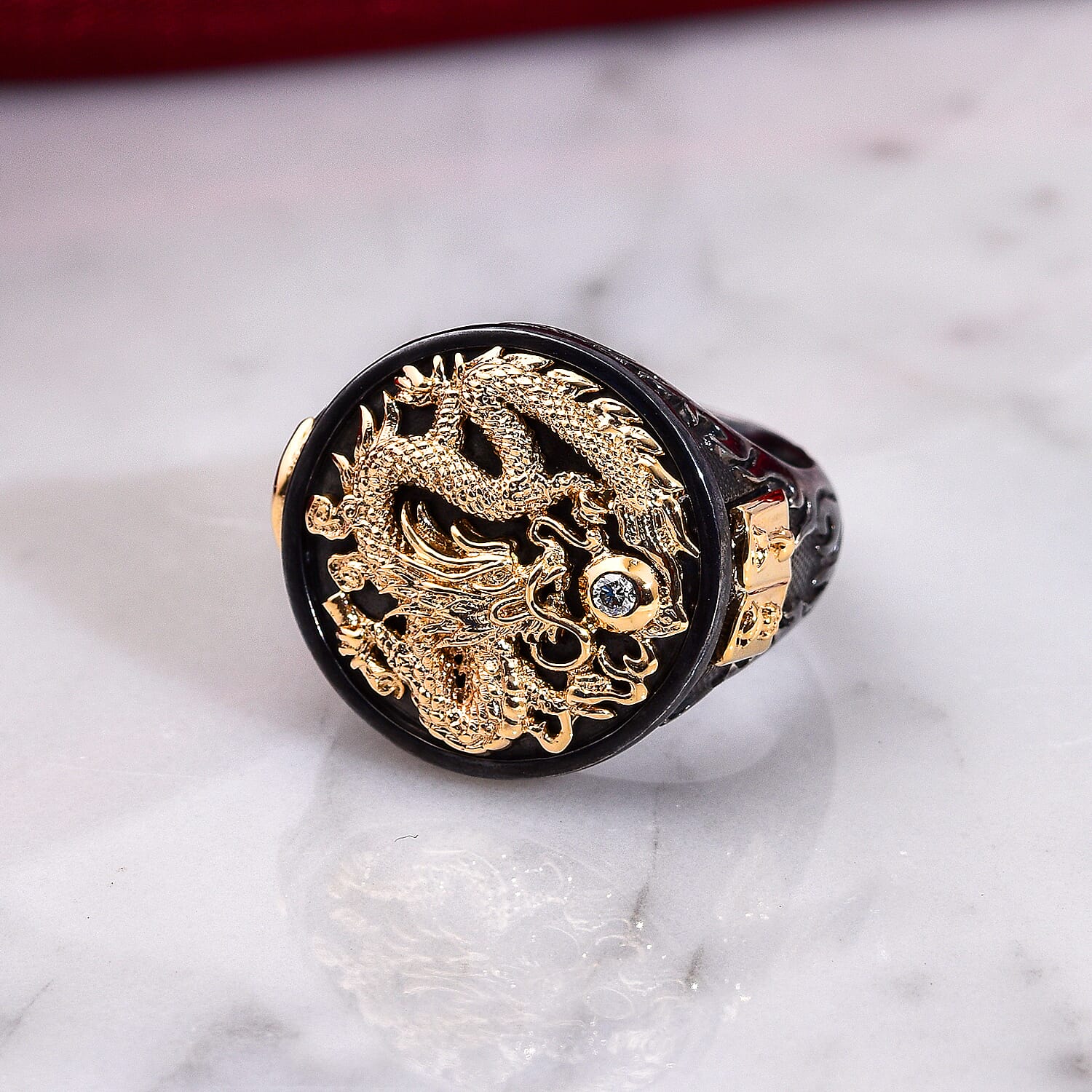 Galatea - The Capitan Collection - Diamond Dragon Ring in  Diamond (SI-GH) & 14K Yellow Gold 3.42 Grams
