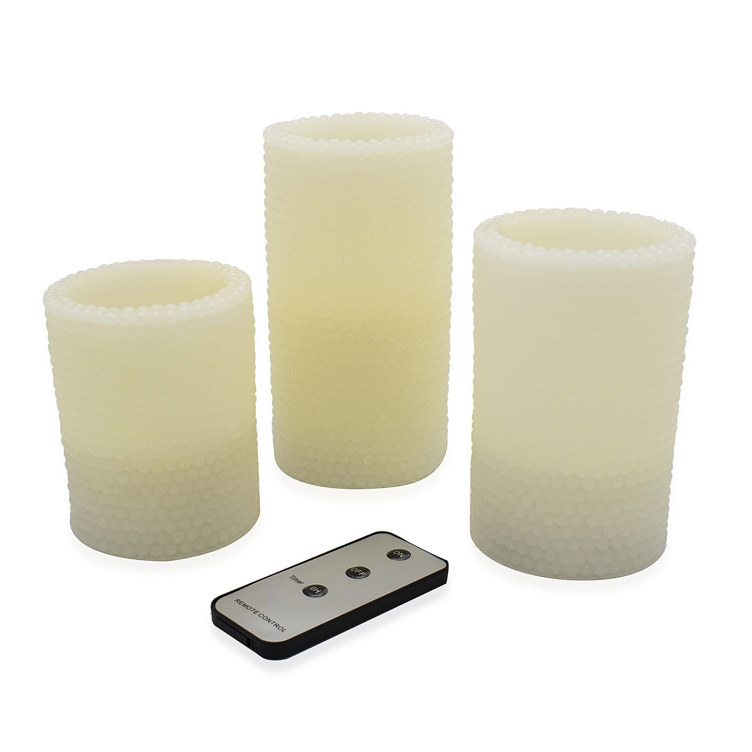 LED Flickering Electric Flameless Non Drip Candles with Remote (Set of 3) Battery Operated