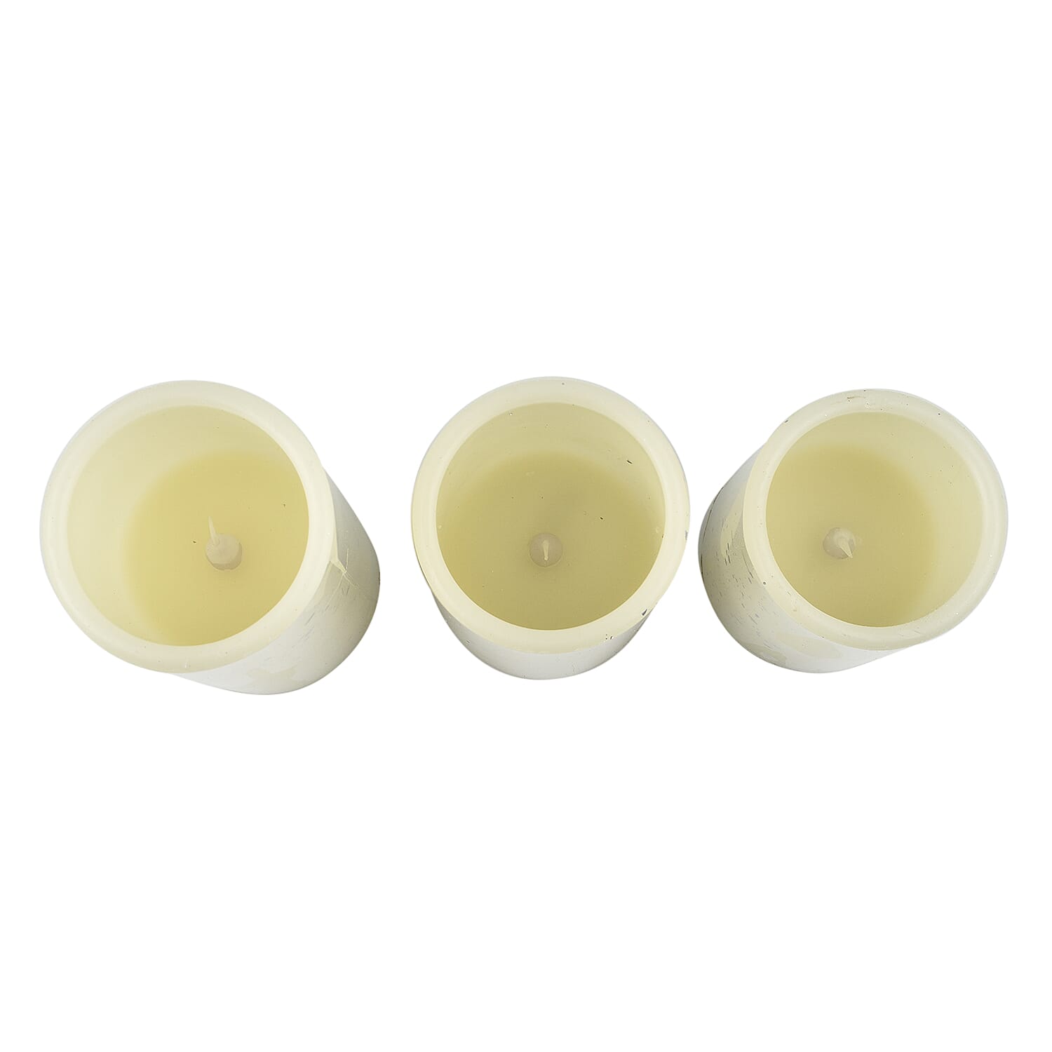 3 Pcs Speckled LED Candle Set with Remote - Hand Made with Wax (6 X AA Battery not Included)