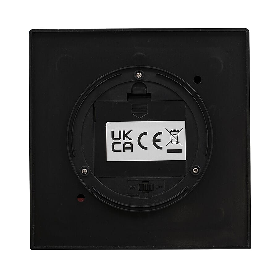 Set of 2 Fireplace Lantern with Warm Light (Requires 3AA Batteries) - Black