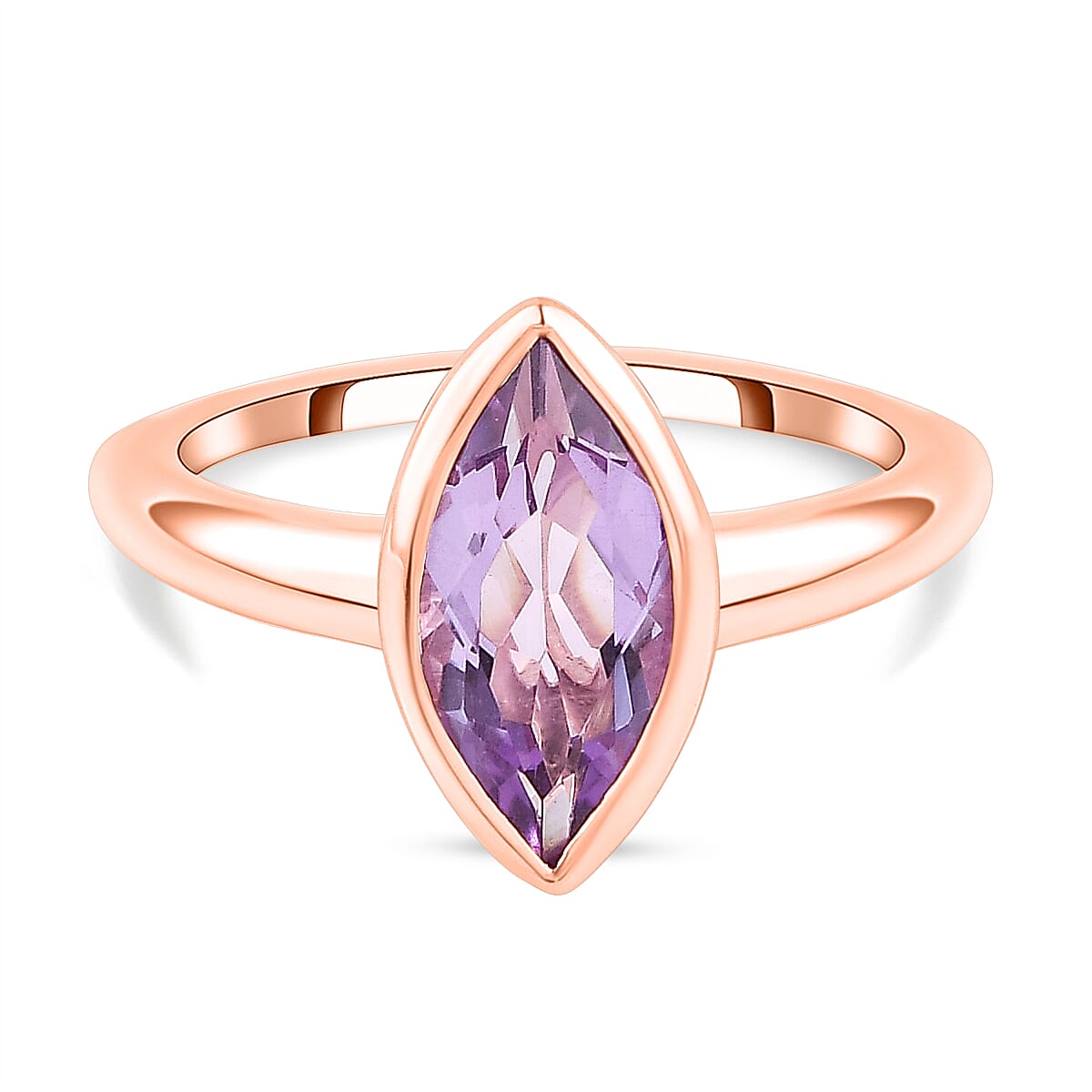 RACHEL GALLEY 1.50 Ct. Pink Amethyst Solitaire Ring in 18K Rose Gold Overlay Sterling Silver