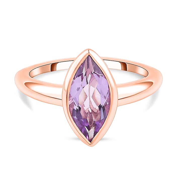 RACHEL GALLEY 1.50 Ct. Pink Amethyst Solitaire Ring in 18K Rose Gold Overlay Sterling Silver