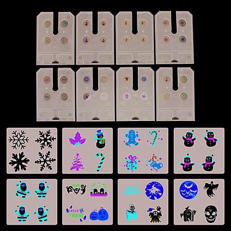 Outdoor - Indoor Christmas Halloween Waterproof Moving Lights Projector with 8 Slides