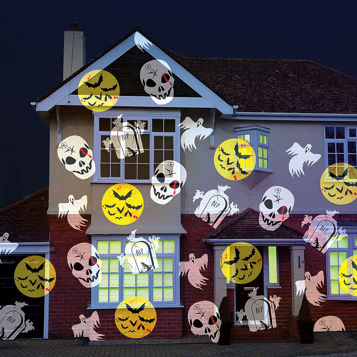 Outdoor - Indoor Christmas Halloween Waterproof Moving Lights Projector with 8 Slides