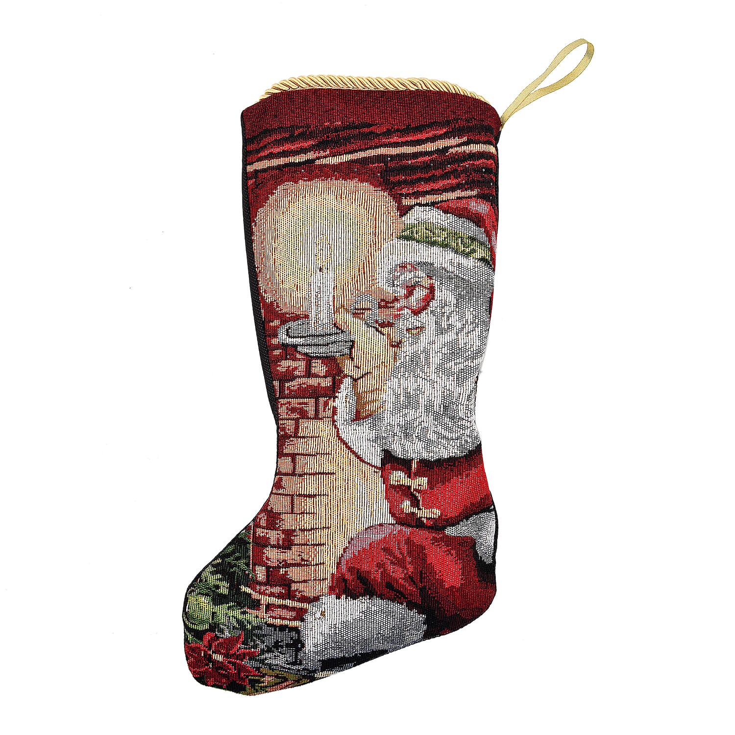 Christmas Stocking with Lights - Wine Red