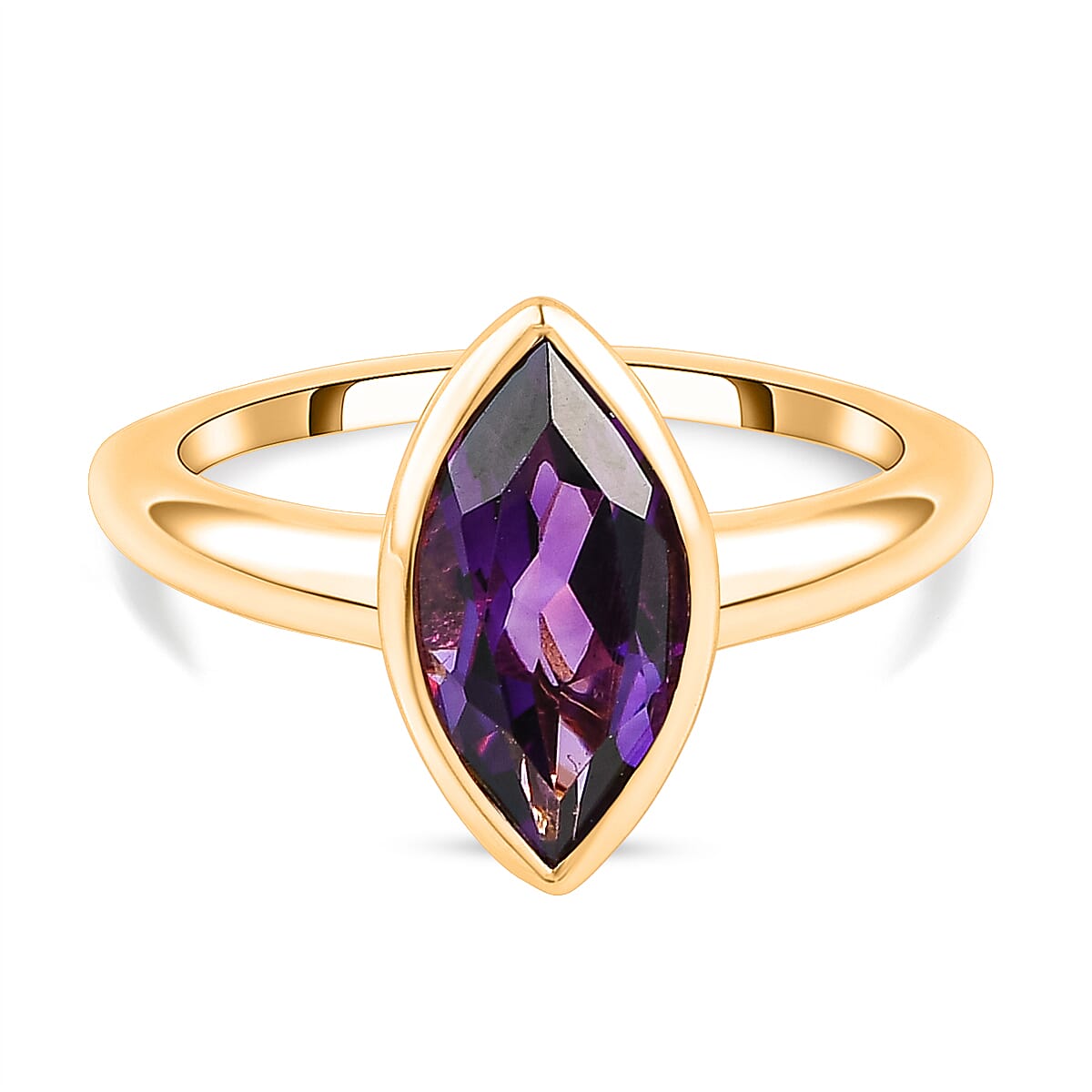 RACHEL GALLEY Lusaka Amethyst Solitaire Ring in 18K Yellow Gold Overlay Sterling Silver 1.61 Ct.