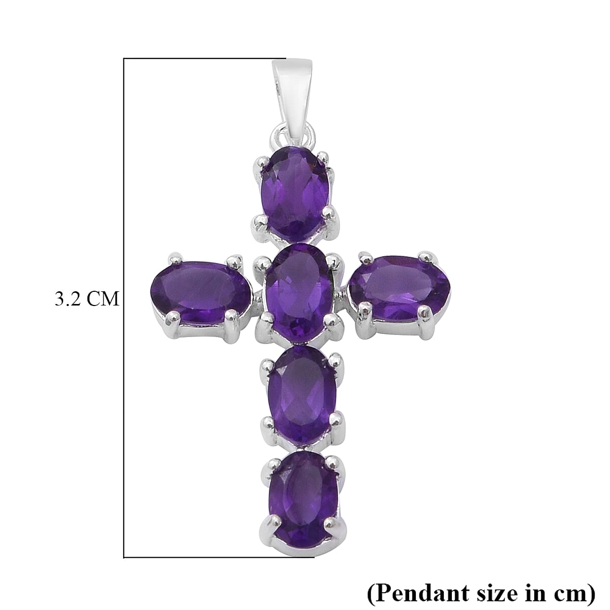 Amethyst Cross Pendant in Sterling Silver.