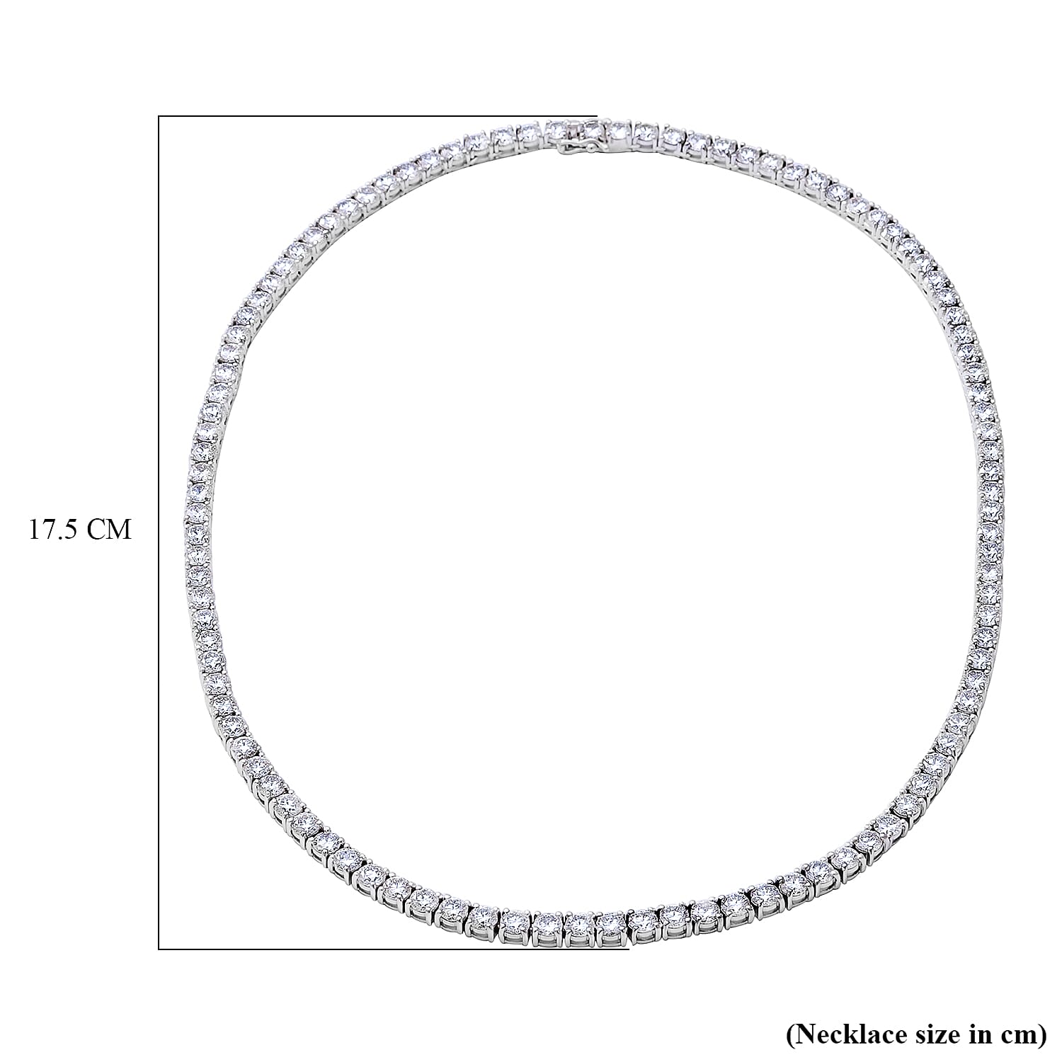 Moissanite Necklace (Size - 18) in Rhodium Overlay Sterling Silver 23.03 Ct, Silver Wt. 24.00 Gms