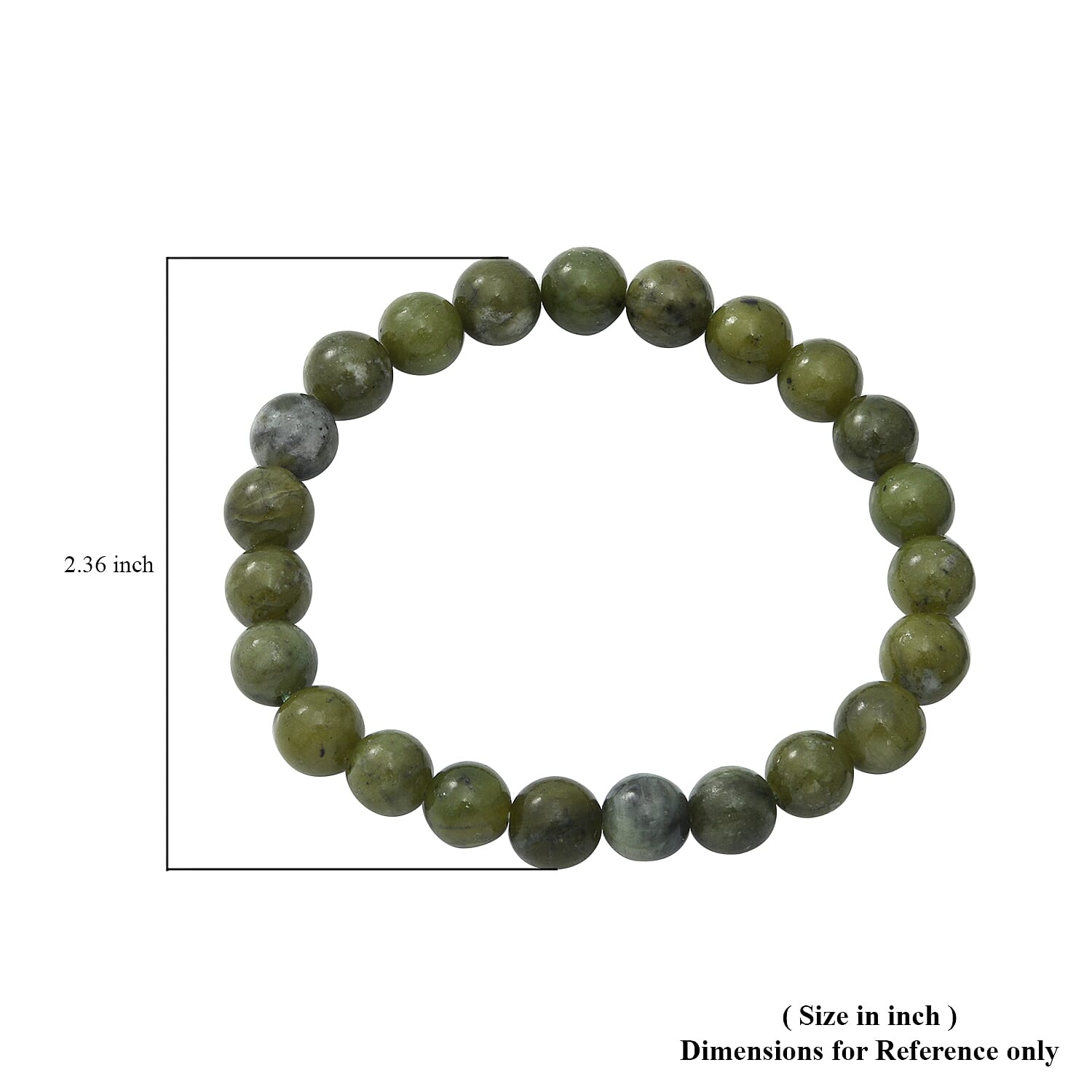 Connemara Round Beads Stretchable Bracelet (Size - 7) 80 Cts, 8MM