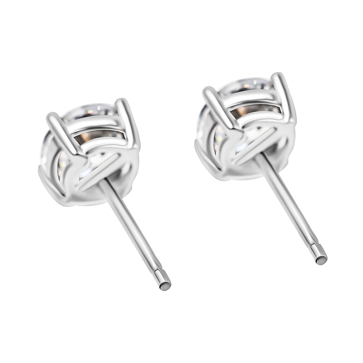 Biggest Close Out - Set of 3 Simulated Diamond Earrings (With Push Back - Clasp) in Sterling Silver