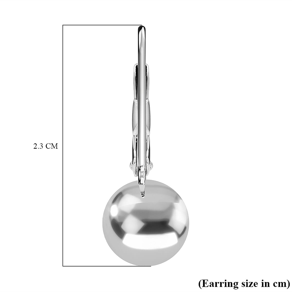 NY Closeout - White Gold Plated Sterling Silver Earrings with Lever Back