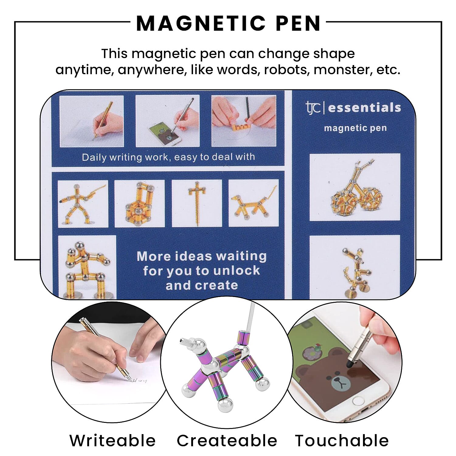 Decompression Magnetic Metal Ball Pen in a Gift Box - Multi