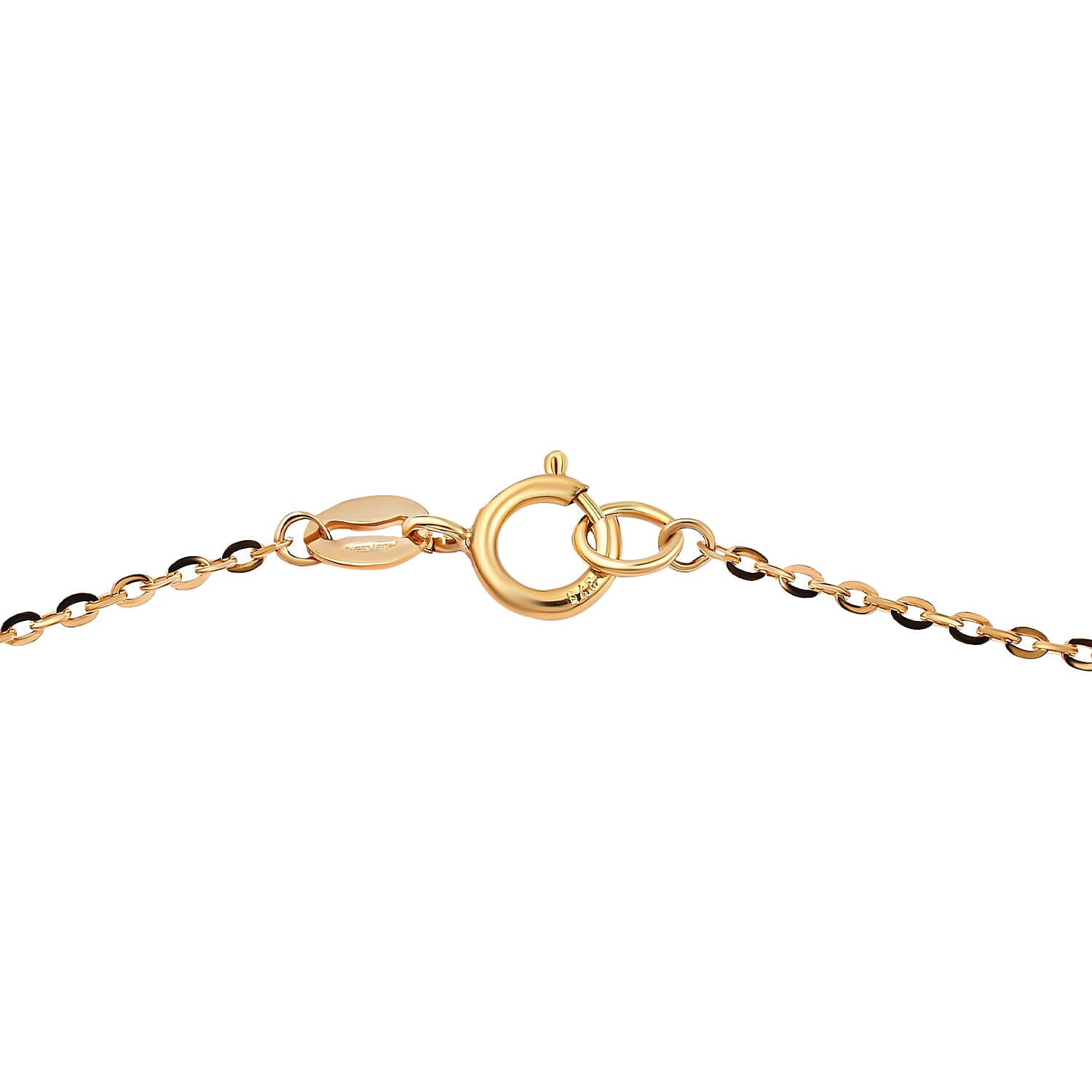 9K Yellow Gold Crescent Moon & Star Necklace (Size - 17.50)