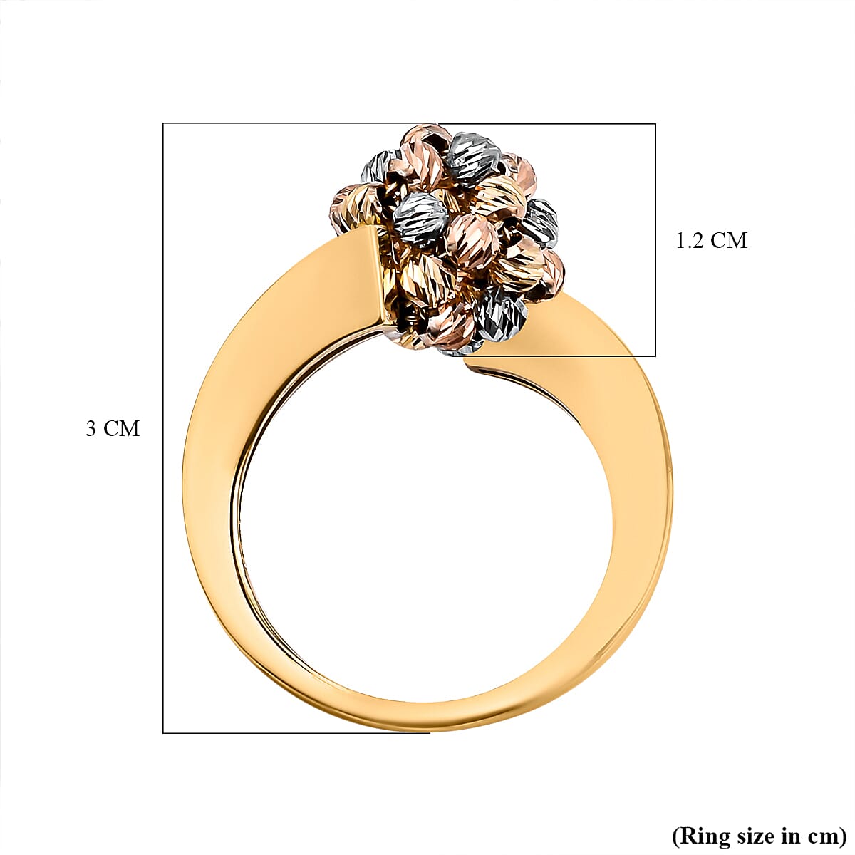 Las Vegas Closeout Deal - 9K White, Yellow and Rose Gold Bypass Ring, Gold Wt. 4.10 GM