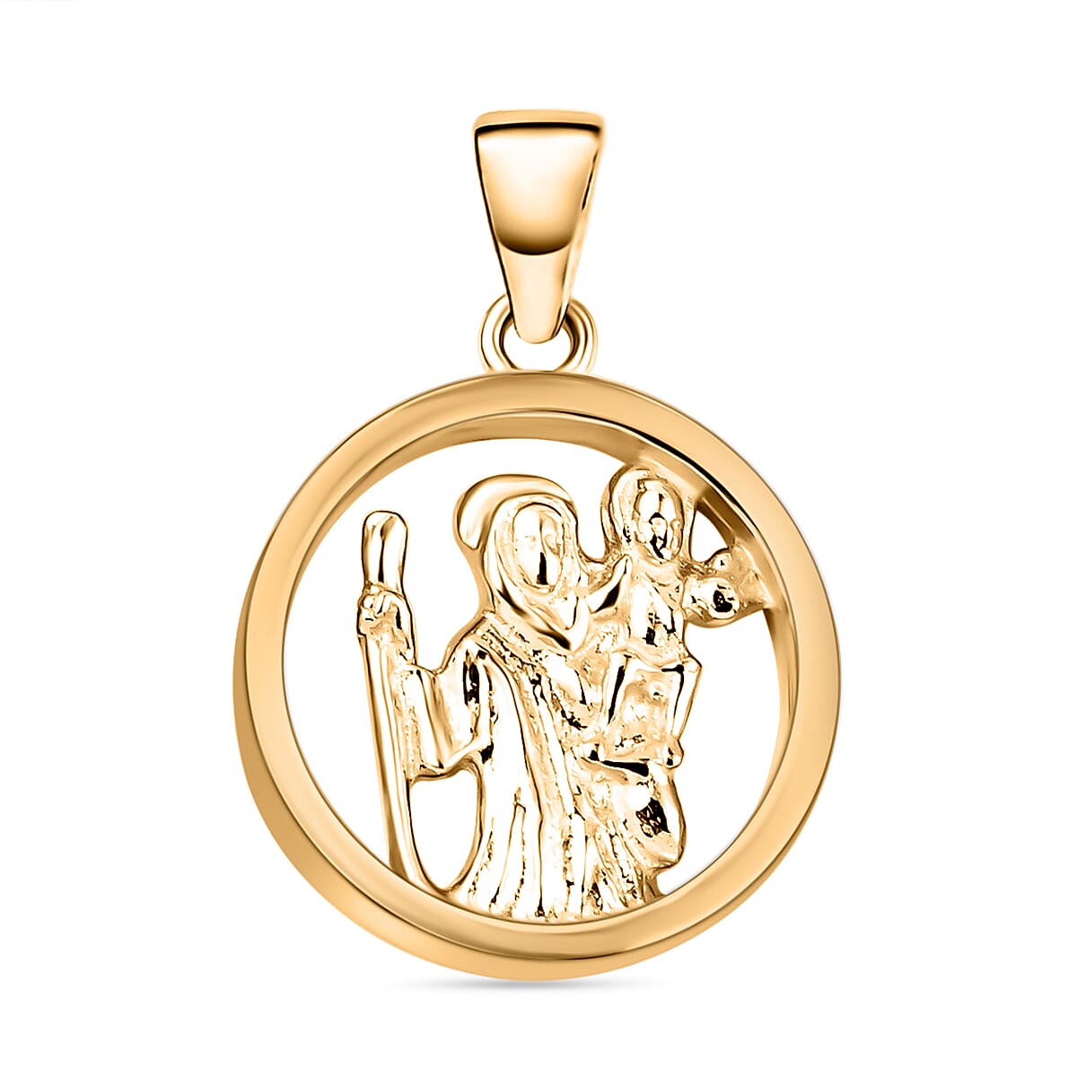 9K Yellow Gold St Christopher Pendant Gold Wt. 2 grms