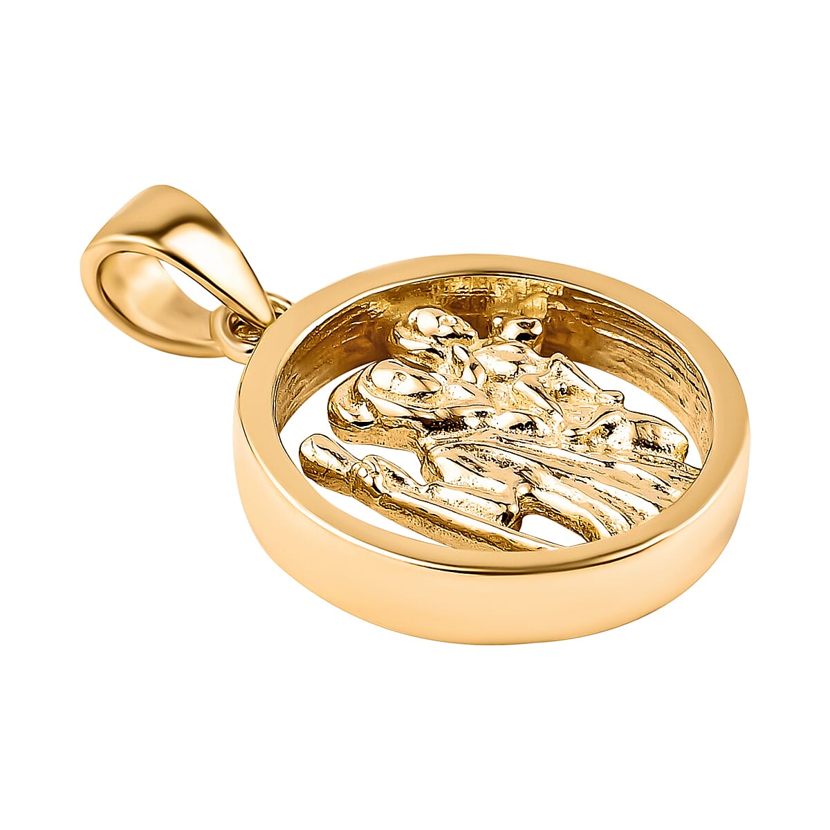9K Yellow Gold St Christopher Pendant Gold Wt. 2 grms