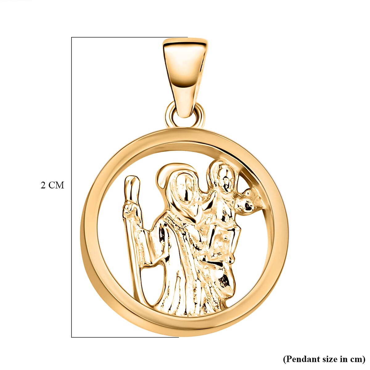 9K Yellow Gold St Christopher Pendant Gold Wt. 2 grms