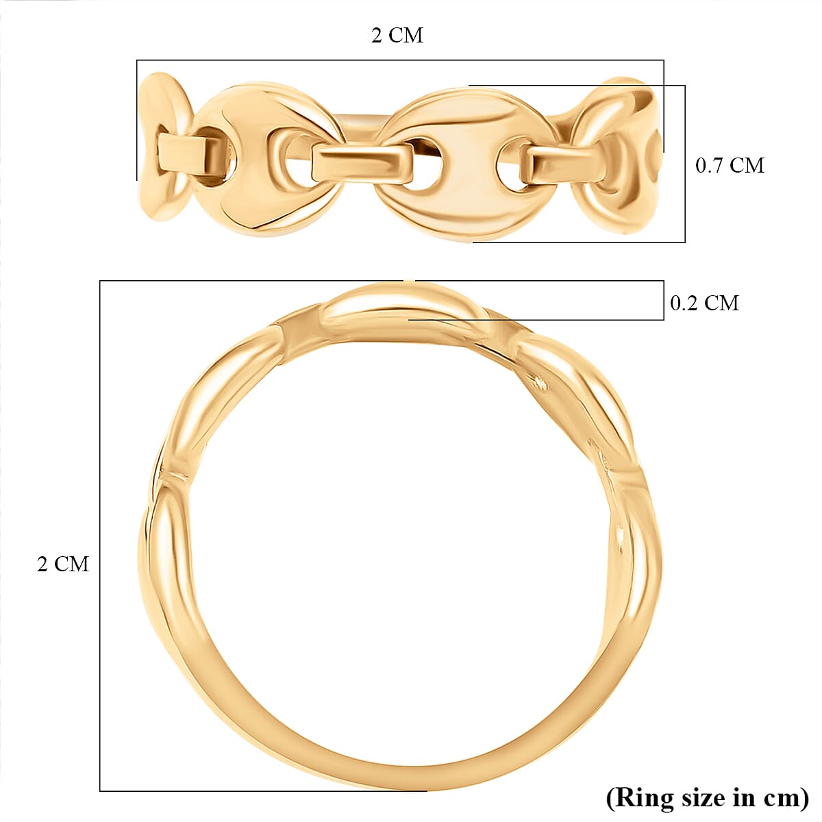 Biggest Designer Inspired - 9K Yellow Gold Mariner Link Ring