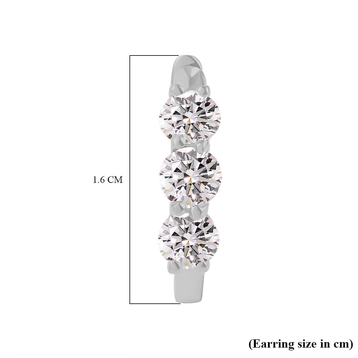 Moissanite Hoop Earrings in Platinum Overlay Sterling Silver