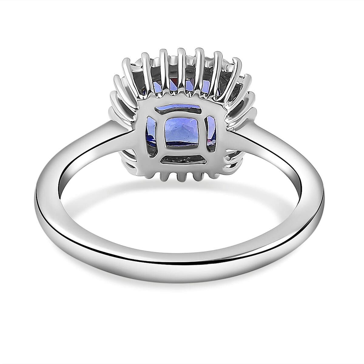 RHAPSODY 950 Platinum AAAA Tanzanite and Diamond (VS-E-F) Ring 2.17 Ct, Platinum Wt 5.15 Gms