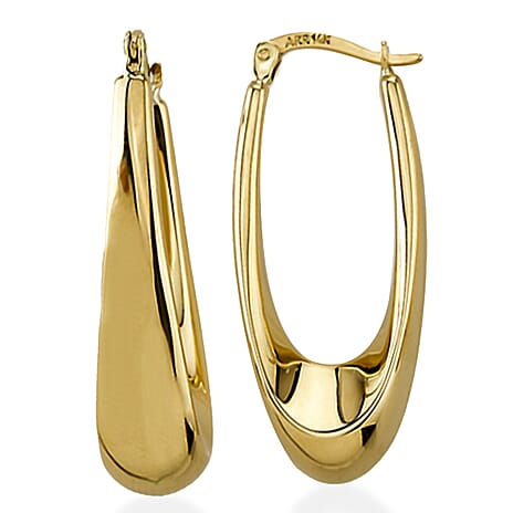 One Time Close Out Deal- 9K Yellow Gold Creole Hoop Earrings (With Clasp)