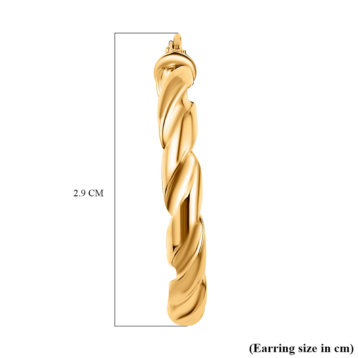 Italian Made - 9K Yellow Gold Hoop Earrings (with Clasp)