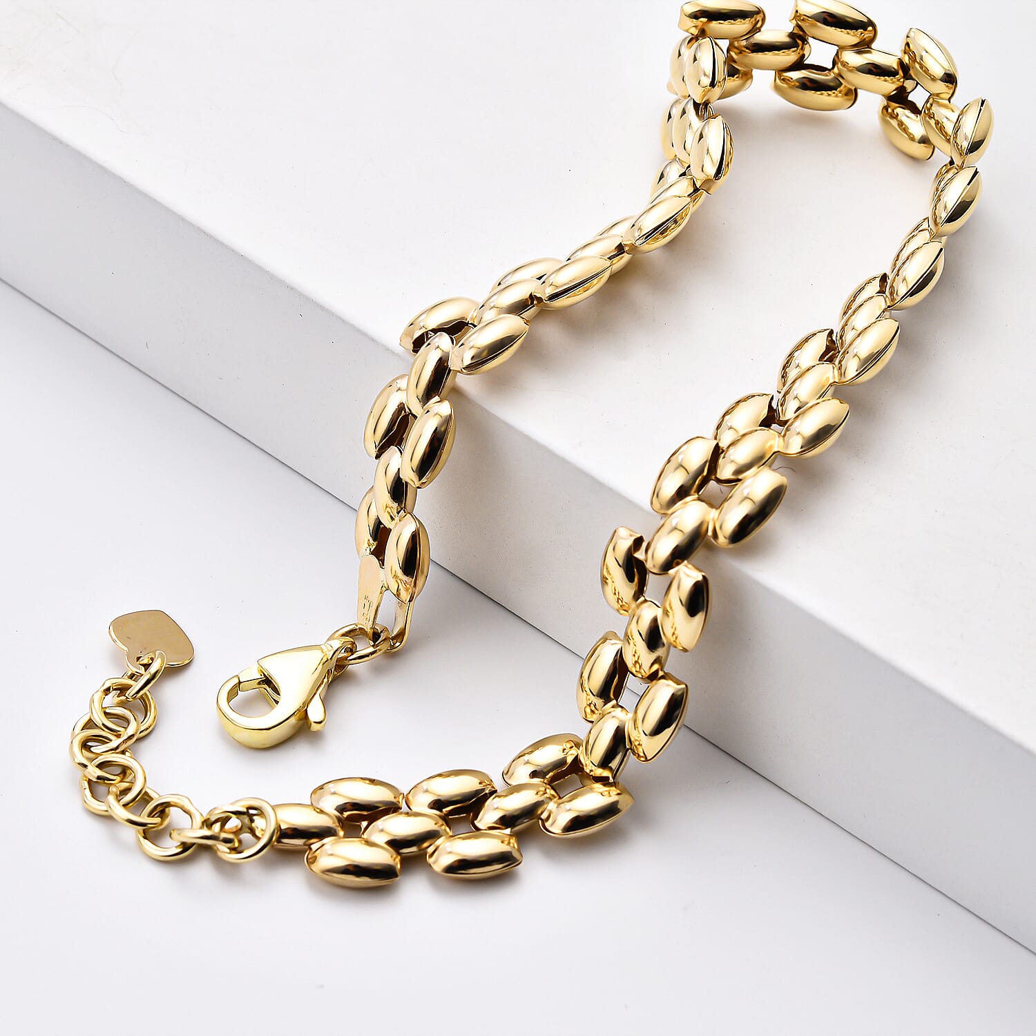 Hatton Garden Close Out Deal- 9K Yellow Gold Panther Bracelet with Lobster Clasp (Size - 7 with 0.5 Inch Extender), Gold Wt. 4.64 Gms