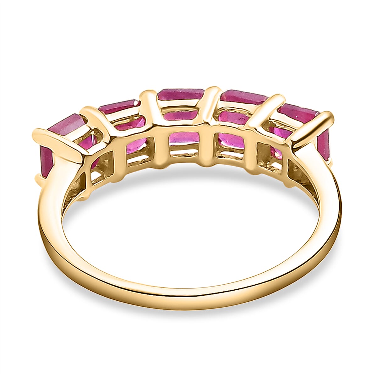 9K Yellow Gold African Ruby 5 Stone Ring 2.350 Ct.